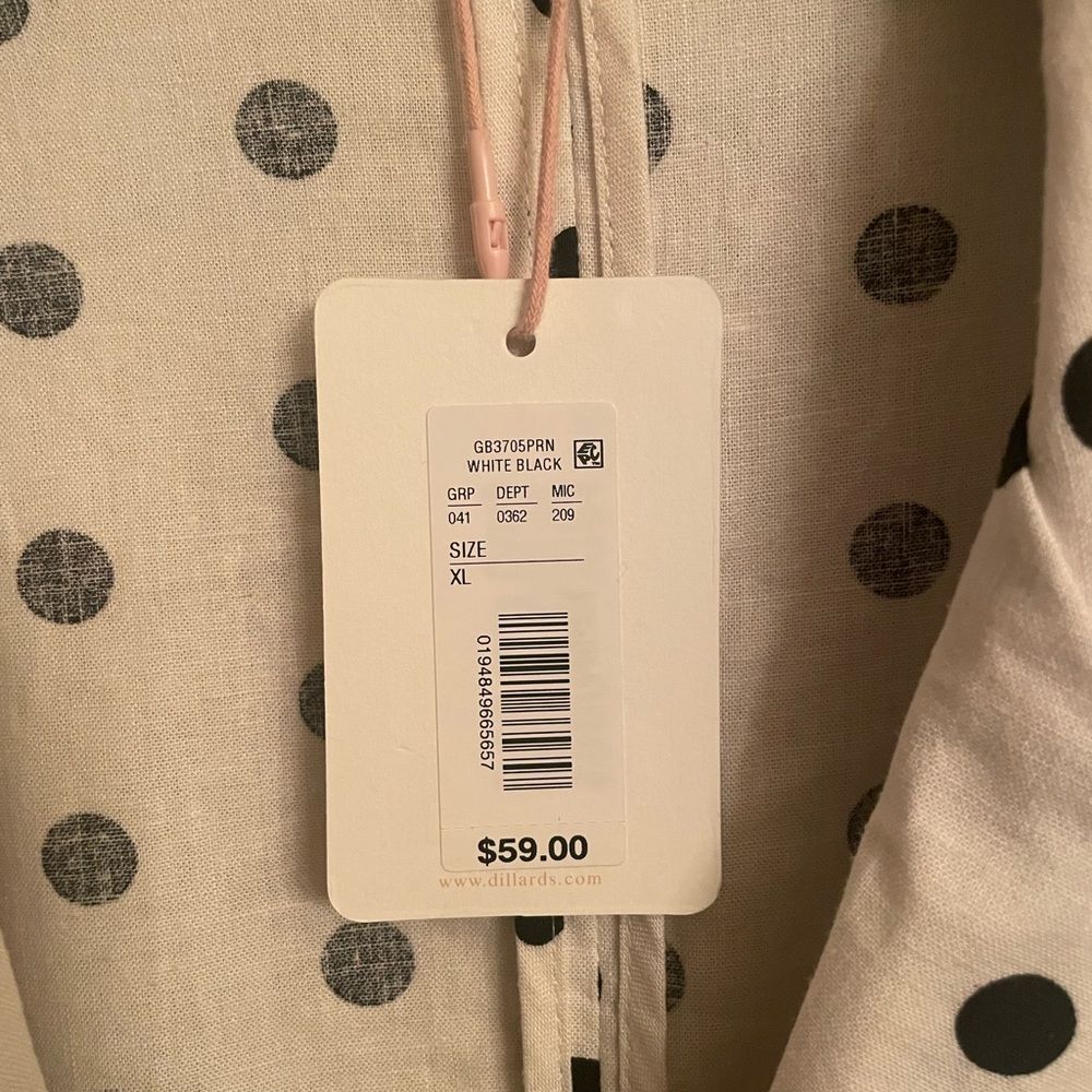 GB Blazer polka dot jacket NWT XL white with black - Picture 2 of 7